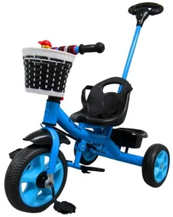 Rowerek Trójkołowy T8 niebieski z rączką Koła EVA Pchacz - Rowerki trójkołowe Rowerek Trójkołowy T8 niebieski z rączką Koła EVA Pchacz - Rowerki trójkołowe - miniaturka - grafika 1