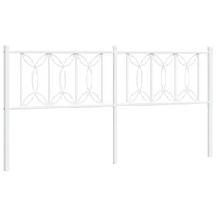 vidaXL Metalowe wezgłowie, białe, 180 cm - Inne meble do sypialni - miniaturka - grafika 1