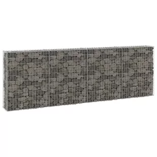 vidaxl Ściana gabionowa z pokrywami, galwanizowana stal, 300x30x100 cm 147821 - Ogrodzenia - miniaturka - grafika 1