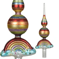 Ozdoby bożonarodzeniowe - Szpic choinkowy tęczowy szklany 10x6x31cm - miniaturka - grafika 1