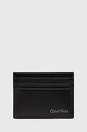 Etui na dokumenty i karty - Calvin Klein etui na karty skórzane kolor czarny K50K512074 - miniaturka - grafika 1