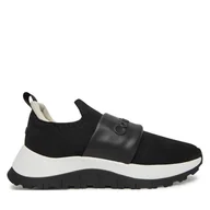 Sneakersy damskie - Sneakersy Calvin Klein Runner Slip On - He Nappa HW0HW02415 Czarny - miniaturka - grafika 1