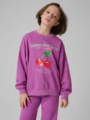 Bluzy dla dziewczynek - 4F Bluza dresowa loose bez kaptura dziewczęca - fioletowa 158/164 (12-14 lat) - miniaturka - grafika 1