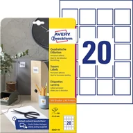 Etykiety do drukarek - Avery Zweckform Etykiety papierowe 45x45 ZWECKFORM trwałe białe 10 ark 200 etykiet /6252-10/ ZW710 - miniaturka - grafika 1
