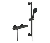 Baterie umywalkowe - GROHE 345972431 -Termostatyczna bateria prysznicowa PRECISION START 12” 60 cm czarna - miniaturka - grafika 1