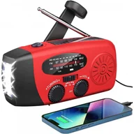 Radia - Przenośne radio awaryjne – Power Bank 2000 mAh – Radio awaryjne zasilane bateryjnie (ładowalne) – Na kemping i na wypadek klęsk żywiołowych – Czerwone - miniaturka - grafika 1