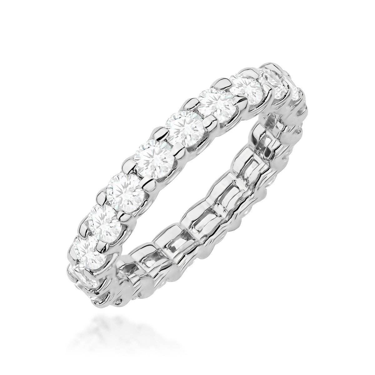 Złoty pierścionek z diamentami laboratoryjnymi białe złoto pr. 585