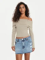 Swetry damskie - Guess Sweter Nina W4BR73 Z3K92 Beżowy Slim Fit - miniaturka - grafika 1