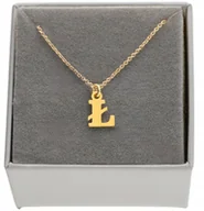 Łańcuszki - Złoty Naszyjnik łańcuszek literka z literką Ł 925 dowolna literka 40 cm - miniaturka - grafika 1