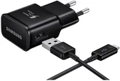 Kable USB - EP-TA20EBE + kabel EP-DG950CBE ład. siec. Samsung 2A type-c 1m czarny bulk - miniaturka - grafika 1