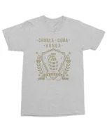 Koszulki i topy damskie - Koszulka wojskowa Chwała Duma Honor z Granatem Nadrukiem Szara XL - miniaturka - grafika 1