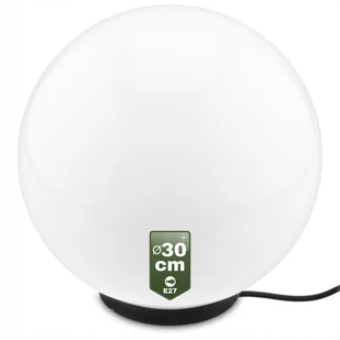 Lampa Ogrodowa KULA BIAŁA 30CM NAZIEMNA do LED E27 ZEWNĘTRZNA IP65 UV - Lampy ogrodowe - miniaturka - grafika 1