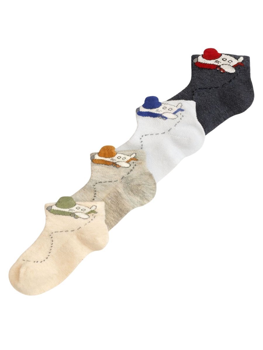 Skarpetki stopki chłopięce dziecięce bawełniane ażurowe 4PAK 23-26 MYWAY