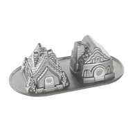 Formy do ciast - Nordic Ware Forma do ciasta 2 Domki z piernika, szara, 27,3x17,2x8,9 cm - miniaturka - grafika 1