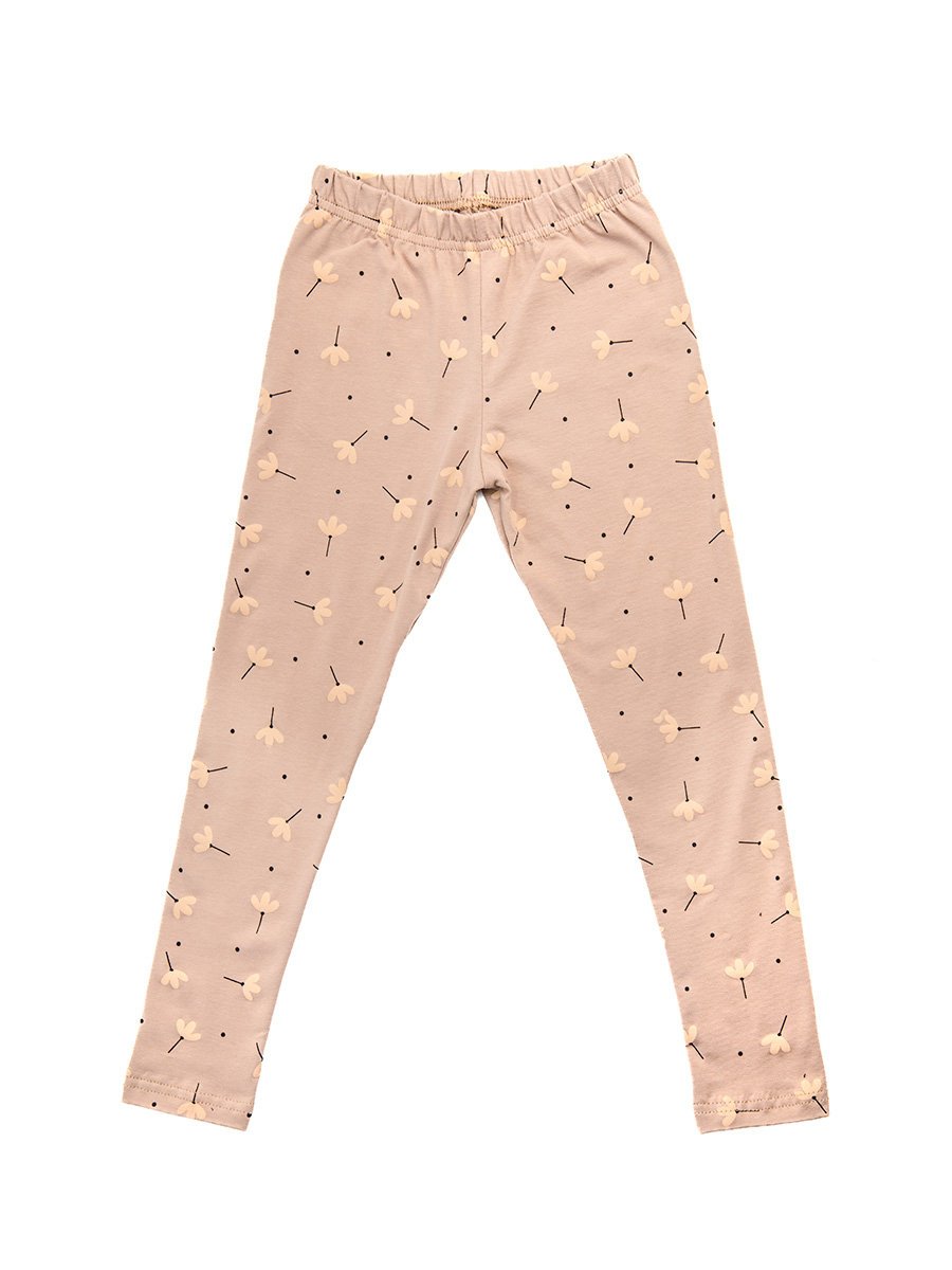 Dziewczęce legginsy z nadrukiem kwiatków mocca Tup Tup
