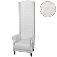 Fotele - vidaXL Fotel z wysokim oparciem biały 77x65x181 cm 243591 - miniaturka - grafika 1