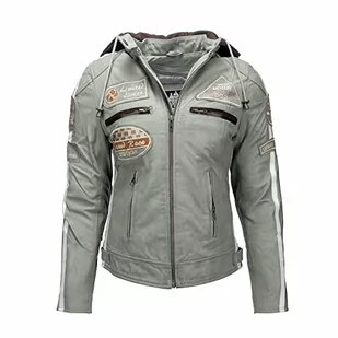 Urban Leather Damska kurtka motocyklowa z ochraniaczami, szara, rozmiar: S UR-160 - Kurtki damskie - miniaturka - grafika 1