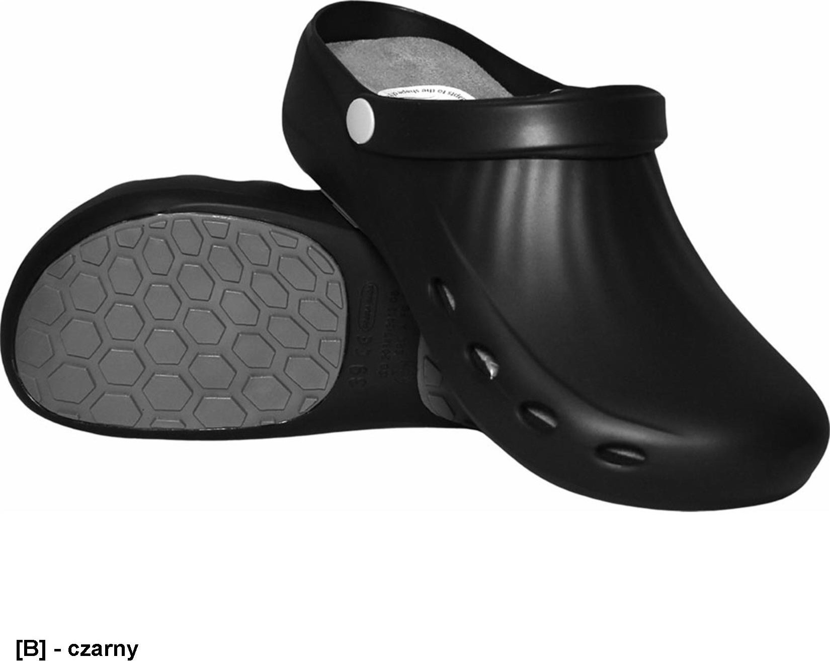 MEDIBUT BMPRIMACLOG OB SRC A E - Klapki PRIMA CLOG właściwości antyelektrostatyczne wyjmowana wkładka memory podeszwa antypoślizgowa - czarny 37