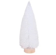 Ozdoby bożonarodzeniowe - Choinka Sztuczna Na Pniu Z Brokatem 15Cm Biała - miniaturka - grafika 1