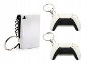 Breloki - Zestaw 3 breloków dla gracza – konsola i 2x pad PS5, gadżet gamingowy - miniaturka - grafika 1