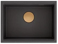 Zlewozmywaki - QUADRON Zlewozmywak CLARK 580 onyx, odpływ miedziany BM5843221U-BL-PVDC10 - miniaturka - grafika 1