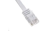 Patchcordy - Kabel krosowy płaski patchcord U/utp kat.5e biały - miniaturka - grafika 1