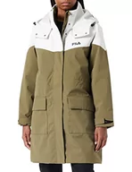 Kurtki damskie - FILA Damska kurtka Turcina Light Parka Padded, Burnt Olive-Egret, L - miniaturka - grafika 1