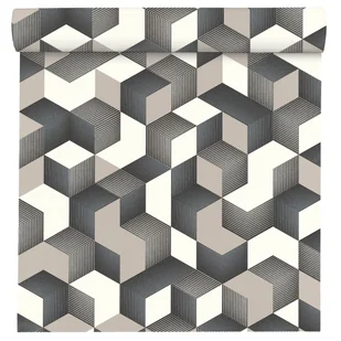 Tapeta Geometryczna 3D 403923 szara winylowa na flizelinie - Tapety - miniaturka - grafika 1