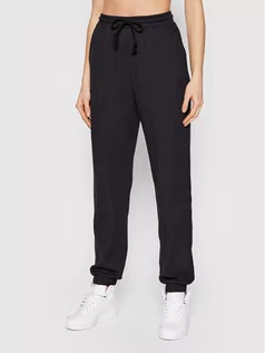 Spodnie sportowe damskie - Adidas Spodnie dresowe Rib Cuffed HE9505 Czarny Regular Fit - grafika 1