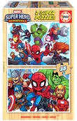 Puzzle - Marvel Puzzle 2x25 Super Hero Adventures drewno) Nowa - miniaturka - grafika 1