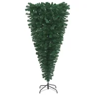 Choinki - vidaXL Lumarko Odwrócona, sztuczna choinka ze stojakiem, zielona, 120 cm 329172 - miniaturka - grafika 1