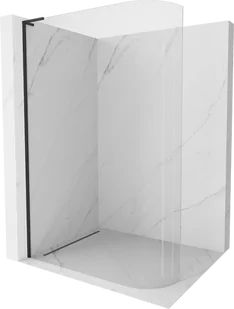 Mexen Kioto L ścianka prysznicowa zaokrąglona Walk-in 120 x 200 cm, transparent, czarna - 800-120-103-70-06 - Ścianki i drzwi prysznicowe - miniaturka - grafika 1