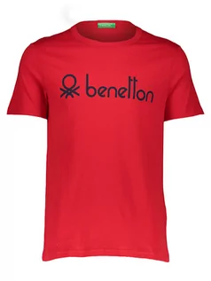 Koszulki męskie - Benetton Koszulka w kolorze czerwonym - grafika 1