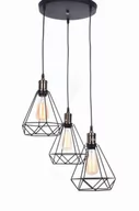 Lampy sufitowe - Lumina Deco Deco LAMPA WISZĄCA INDUSTRIALNA LOFT CZARNA COBI W3 - miniaturka - grafika 1