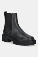Botki damskie - Calvin Klein sztyblety skórzane CHUNKY CHELSEA BOOT LTH kolor czarny na płaskim obcasie YW0YW02072 - miniaturka - grafika 1