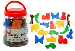 Sprytne Klocki. Przewlekanka Edukacyjna 24 Elementy Toys4Edu - Prace ręczne dla dzieci - miniaturka - grafika 1