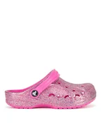 Buty dla dziewczynek - Crocs Klapki BAYA GLITTER CLOG K 207015-7AA Różowy - miniaturka - grafika 1
