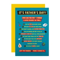 Kartki okolicznościowe i zaproszenia - Hallmark Kartka na Dzień Ojca - zabawny wzór 'Top 10 Things' - miniaturka - grafika 1