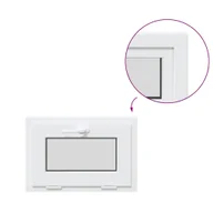 Tablice i flipcharty - vidaXL Okno piwniczne "RISOR" 60x40 cm uchylne 2 szyby białe - miniaturka - grafika 1