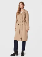 Płaszcze damskie - Tommy Hilfiger Trencz WW0WW36941 Beżowy Relaxed Fit - miniaturka - grafika 1