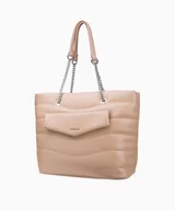 Torebki damskie - PUCCINI Torebka typu shopper z ozdobnymi uchwytami beżowa - miniaturka - grafika 1