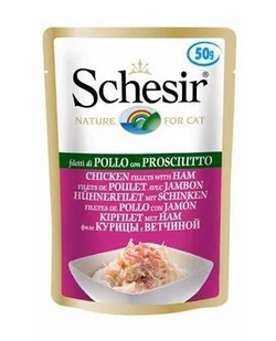 Schesir karma dla kotów saszetka kurczak z szynka 50g - Mokra karma dla kotów - miniaturka - grafika 1