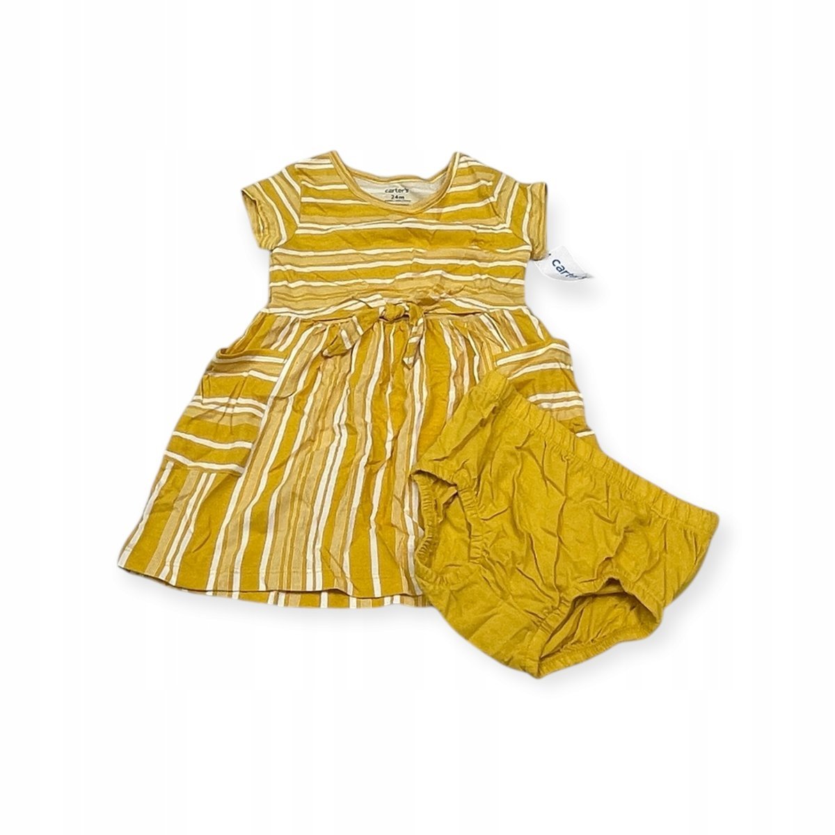 Zestaw dziewczęcy - sukienka w paski + majteczki Carter's 24 m