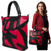 Torby i wózki na zakupy - Torebka Skórzana Czarna Naturalna Łatkowa Polska Convey Shopper Damska - miniaturka - grafika 1