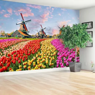 Fototapeta Tulipany Wiatraki - Fototapety - miniaturka - grafika 1