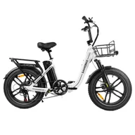 Rowery elektryczne - Składany rower elektryczny SAMEBIKE C05 Pro, silnik 500W, bateria 36V 13Ah, grube opony 20*4 cali - Biały - miniaturka - grafika 1