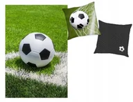 Koce - Koc polarowy i poduszka PIŁKA NOŻNA LEKKI PLED PIŁKI DWUSTRONNA DLA DZIECKA - miniaturka - grafika 1