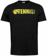 Koszulki sportowe męskie - HEAD Font T-Shirt M Black 2021 - miniaturka - grafika 1