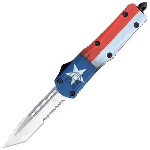 Nóż sprężynowy CobraTec Medium FS-3 OTF Cerakote - Texas Flag - Noże - miniaturka - grafika 1