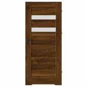 Drzwi wewnętrzne - Skrzydło drzwiowe łazienkowe z podcięciem wentylacyjnym Notus orzech trend 70 prawe Nawadoor - miniaturka - grafika 1